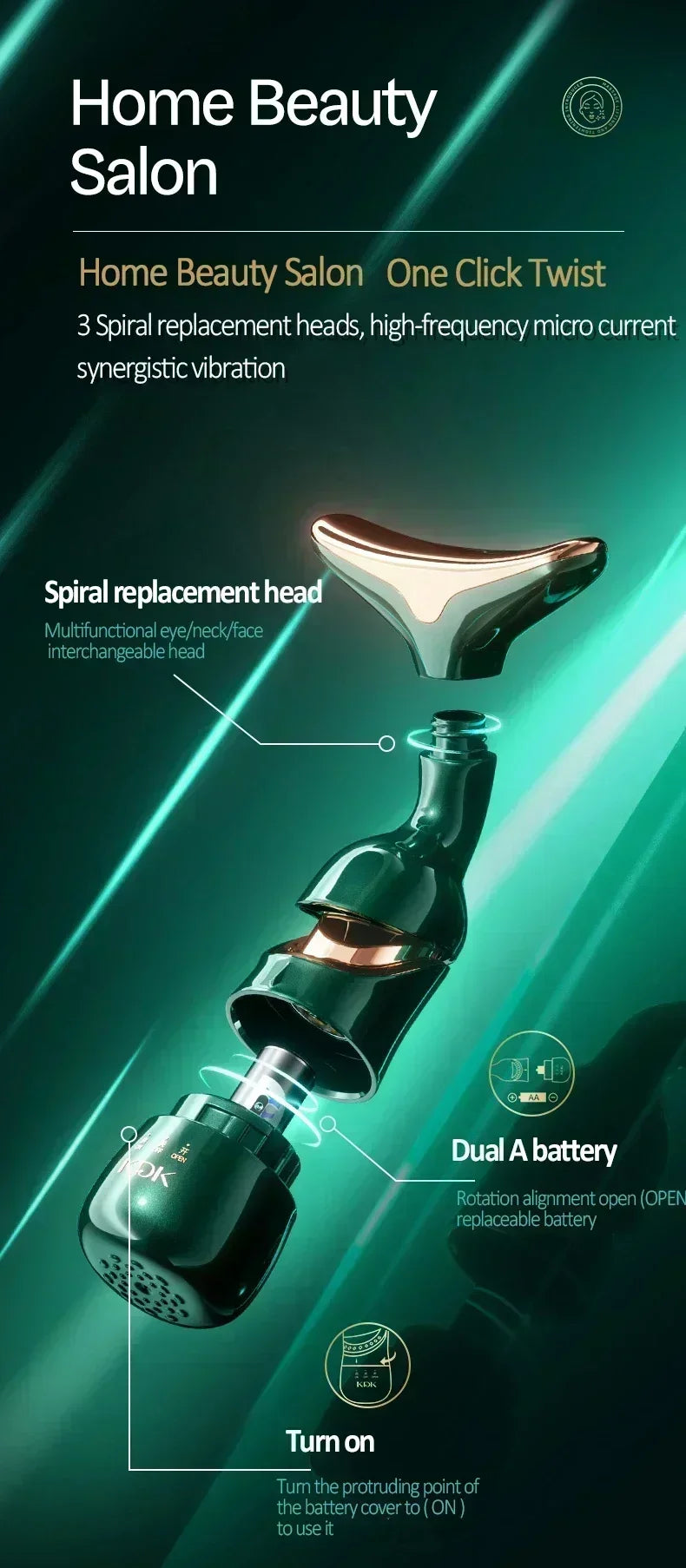 Advanced lifting and toning facial device