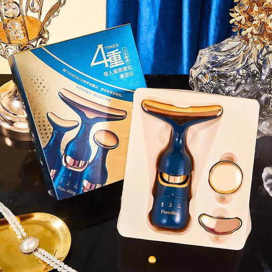 Advanced lifting and toning facial device blue