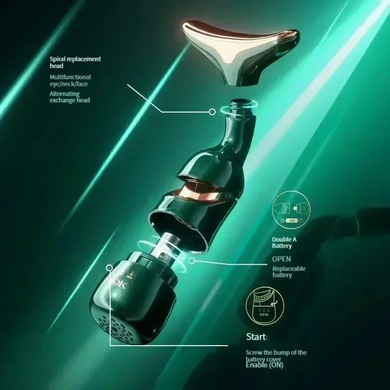 Advanced lifting and toning facial device gold