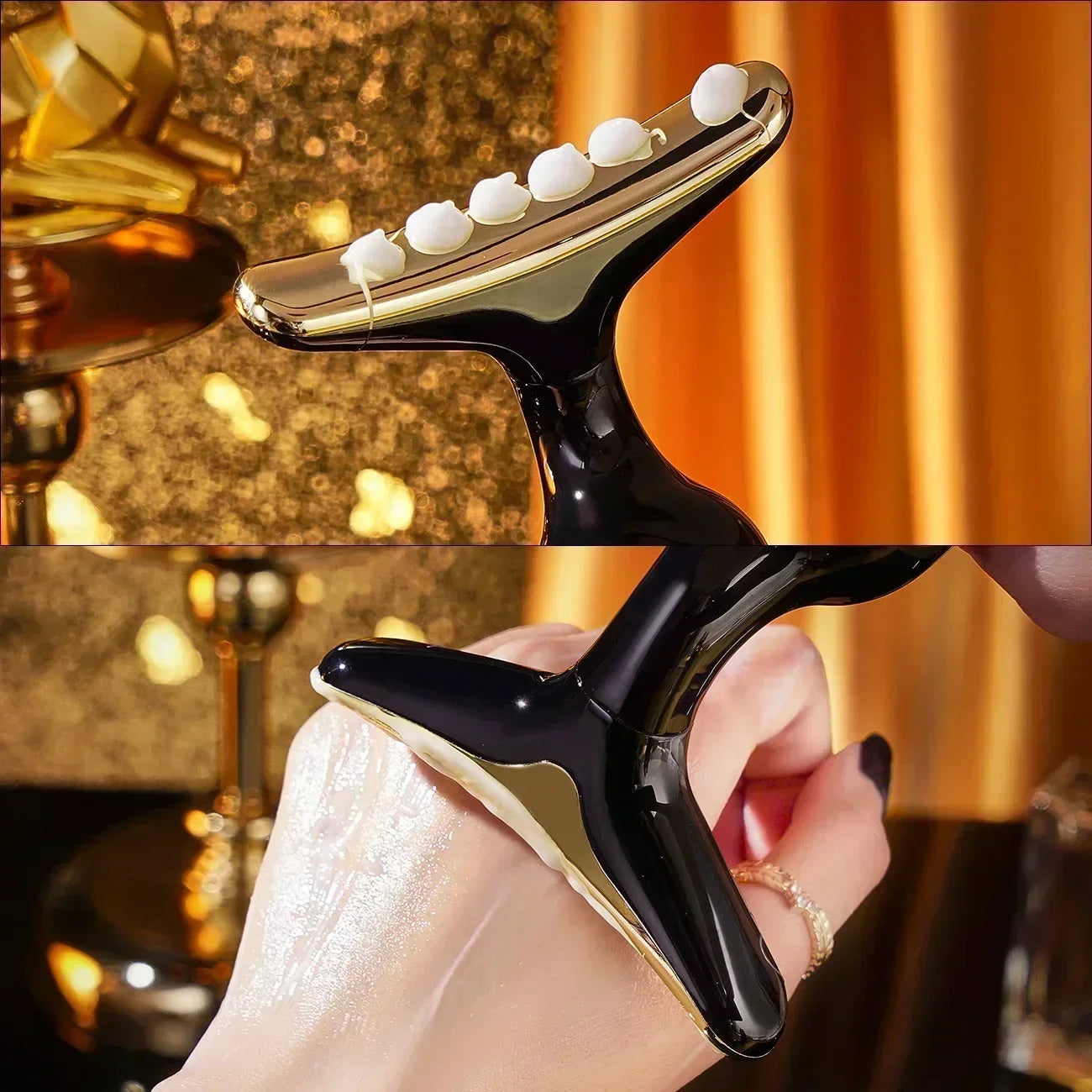 Advanced lifting and toning facial device gold